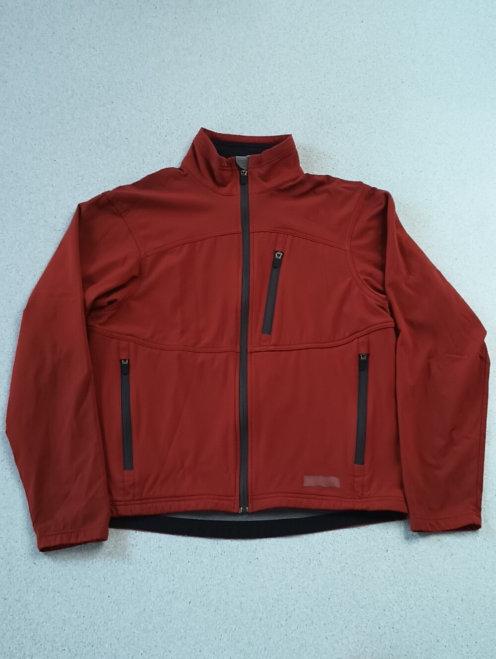 REI Men's Fleece-Lined Softshell Jacket Rust Orange Red Full Zip Pockets